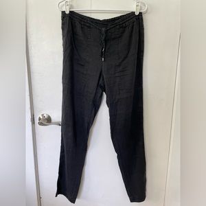 Vince black linen drawstring pants